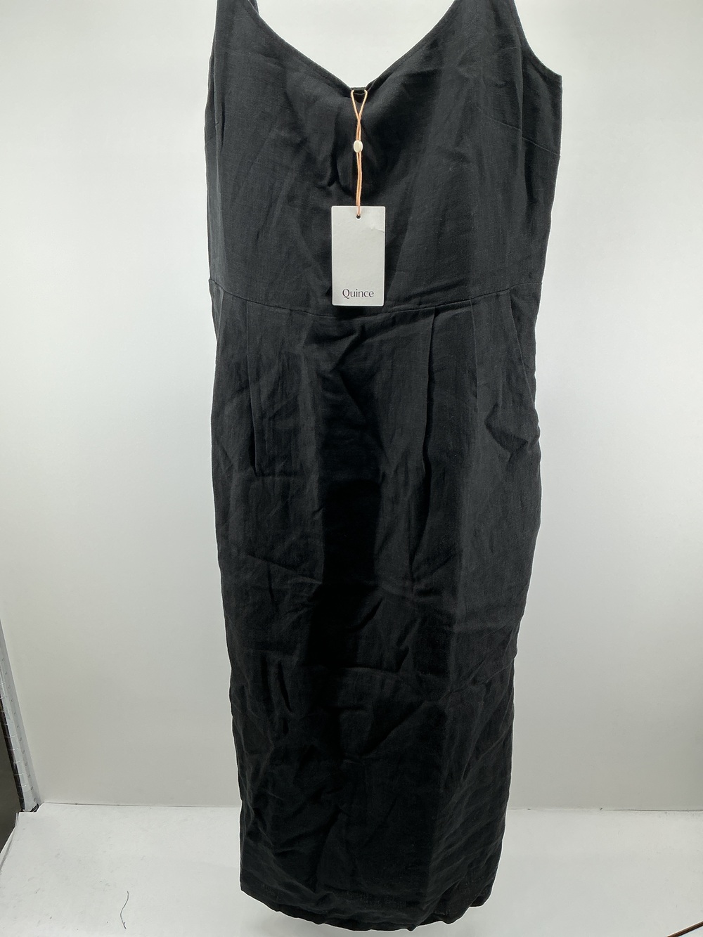 100% European Linen Scoop Neck Midi Dress